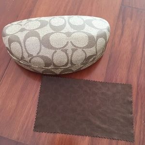 COACH sunglasses glasses case brown with cloth